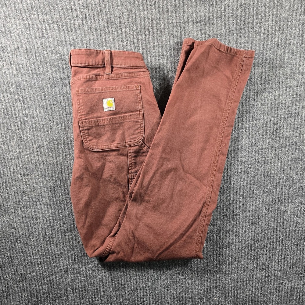 Carhartt Women's Relaxed Fit Canvas Work Pants Brown Size 6 Tall Carpenter - Picture 1 of 8